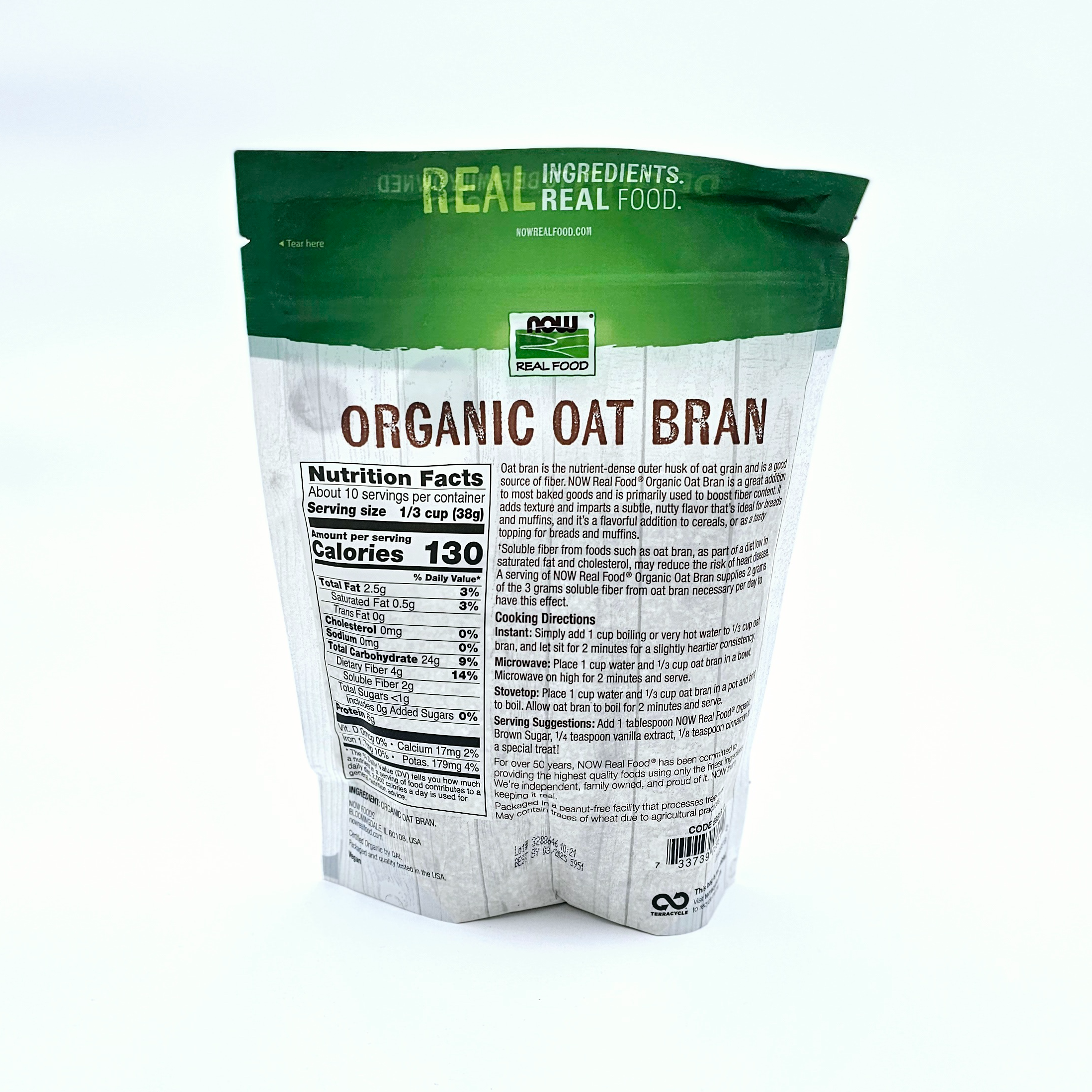 Now Real Foods 14oz - Organic Oat Bran