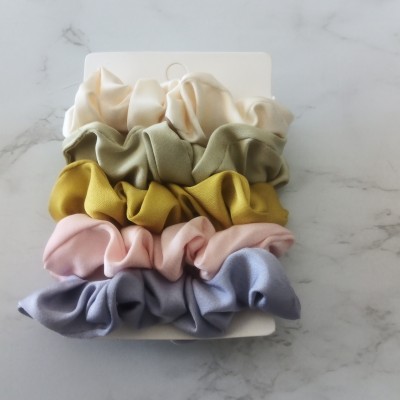 Satin Scrunchie 5 pk Light